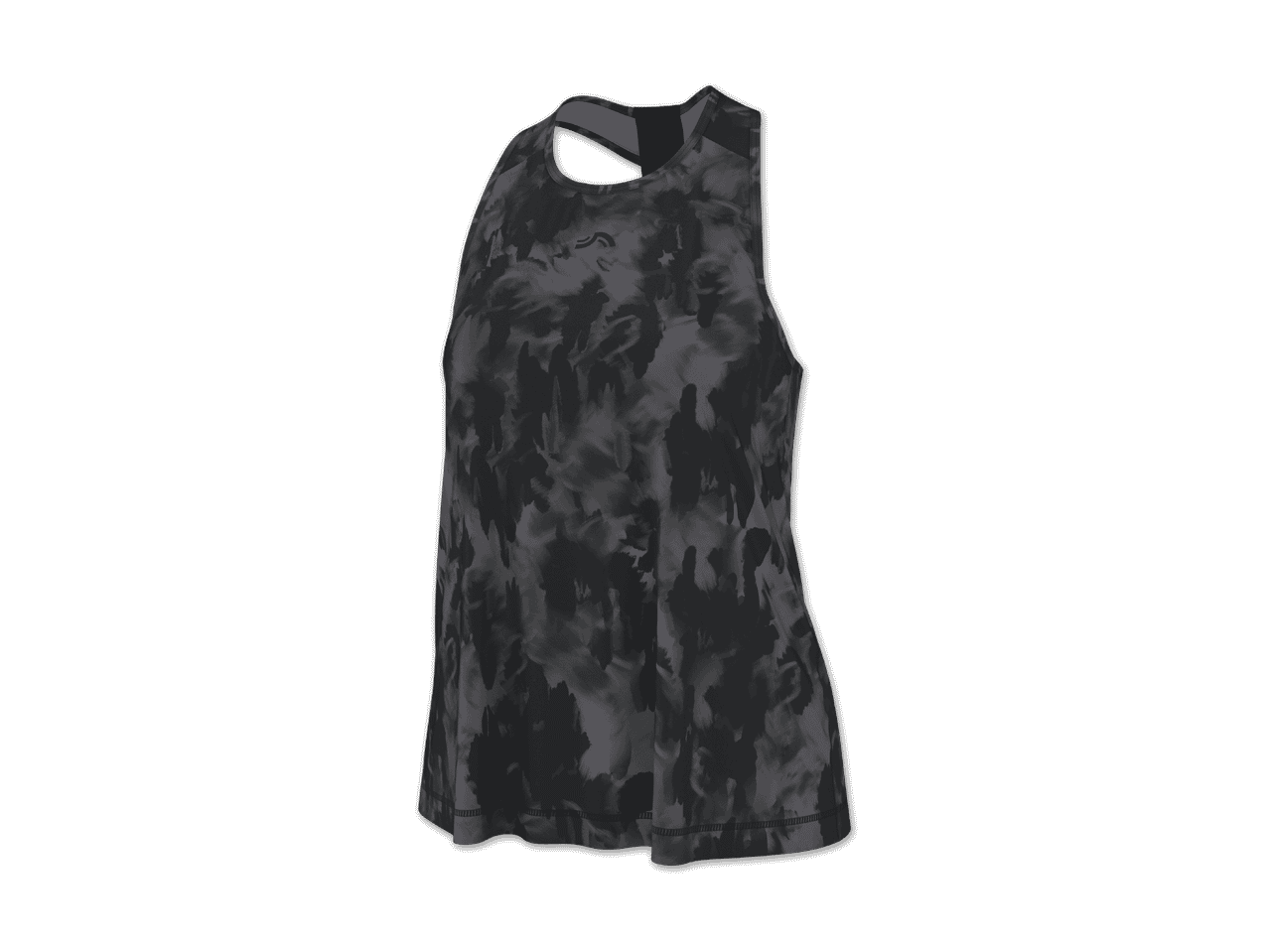 Dunkelgraues Sporttop mit Batikmuster und Racerback-Design