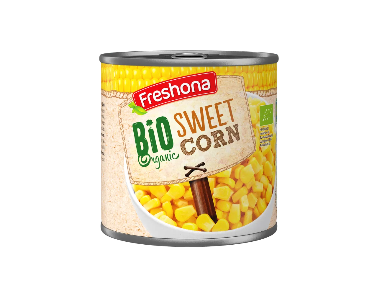 Conserve de porumb dulce bio Freshona.