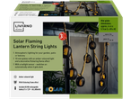LIVARNO home Solar Flaming Lantern String Lights with amber flickering flame effect.