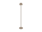 Stehlampe mit beigem Lampenschirm und Sockel