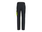 Parkside® Men's Work Trousers, dark grey with neon yellow accents, back view.