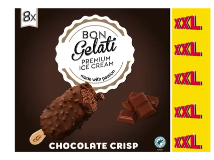 BON GELATI Bâtonnets chocolat crisp XXL