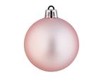 Single matte pink Christmas bauble with a silver cap