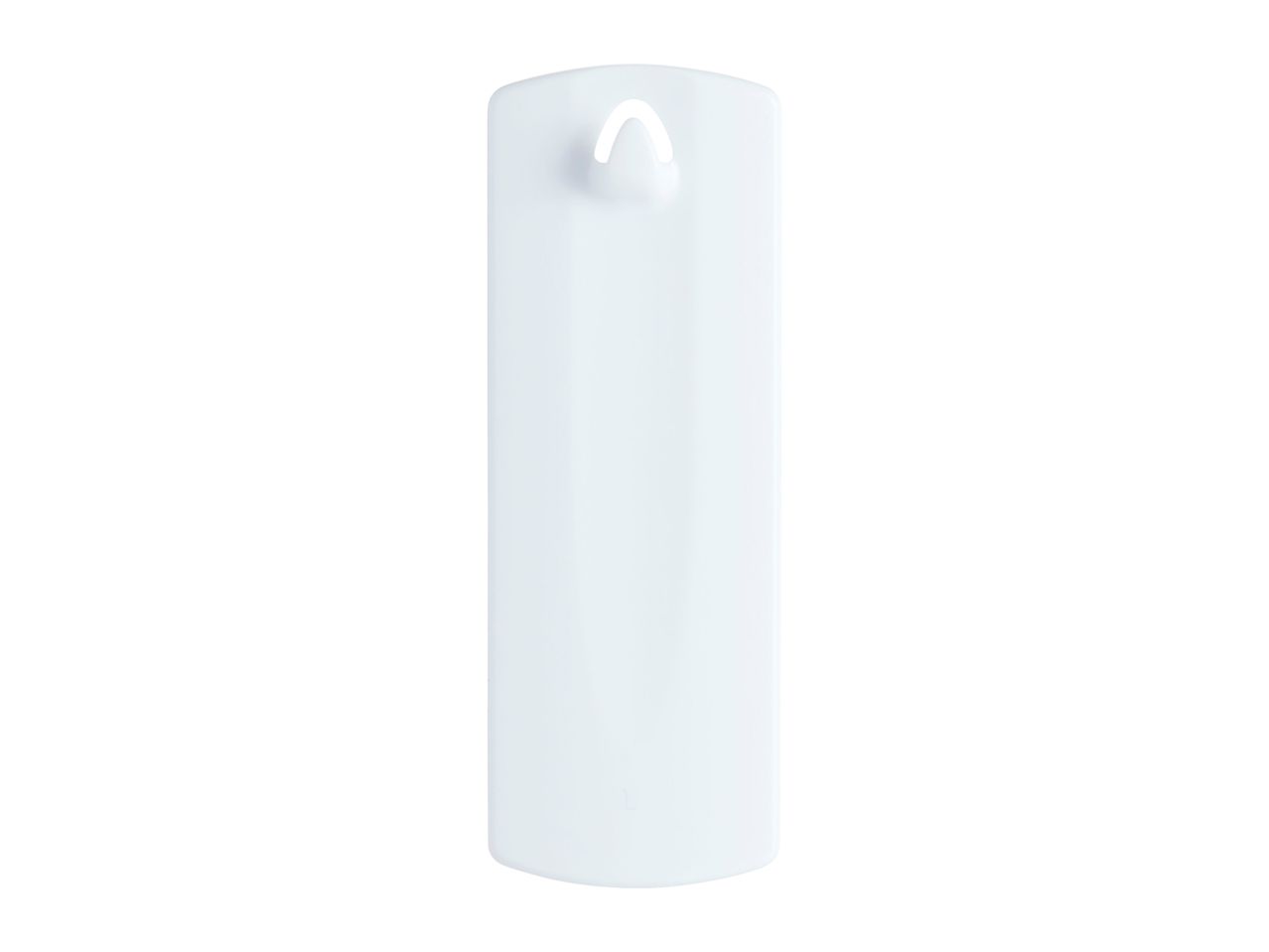 White plastic mounting plate with a hook