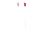 Sewing pins with drop-shaped heads, pink and dark pink.