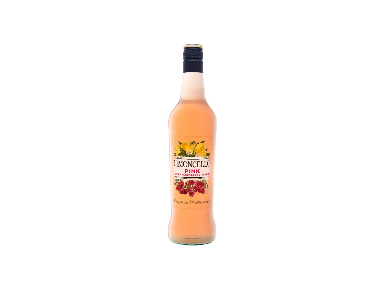 Boca roze likera od limuna sa malinama.