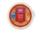 Prawn salad with mango and chilli in a round plastic container, 200g, MSC certified.