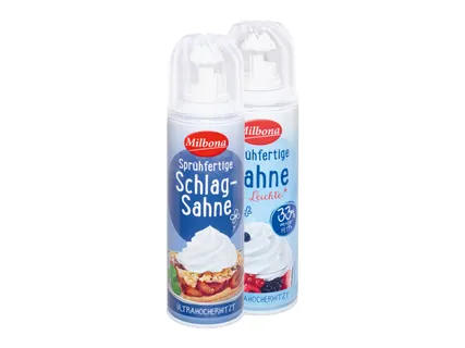 Milbona Sprühfertige Sahne