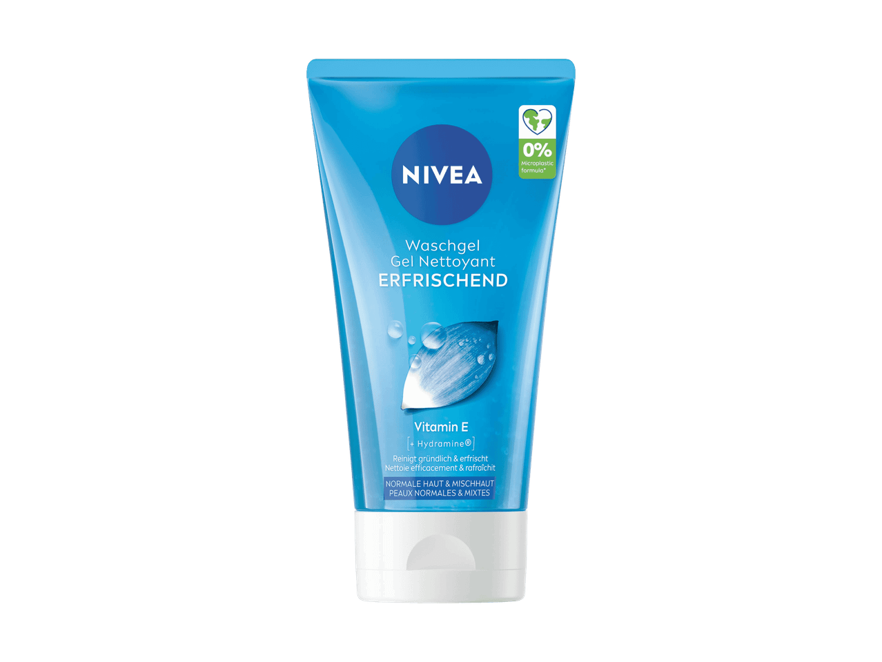 Erfrischendes Waschgel mit Vitamin E und Hydramin für normale und Mischhaut.