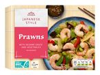 Japanese-style prawns with sesame sauce and vegetables, raw and peeled, frozen, 300g.