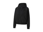Black full-zip hoodie with a subtle logo on the chest.