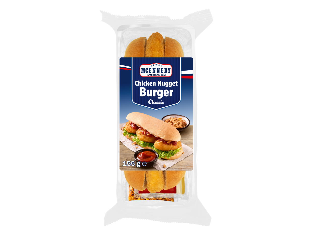 McEnnedy Chicken Nugget Burger Classic, 155g verpakking