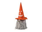 Halloween gnome with a grey beard and an orange pumpkin-themed hat