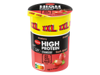 Milbona High Protein aardbei Quark dessert pot met XXL branding.
