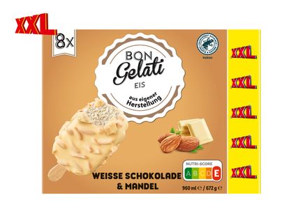 Bon Gelati Stieleis Weiße Schokolade Mandel XXL