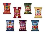 Udvalg af forskellige chipsposer fra Joe & Seph's.