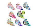 Assortment of colorful, teardrop-shaped children's alarm clocks.