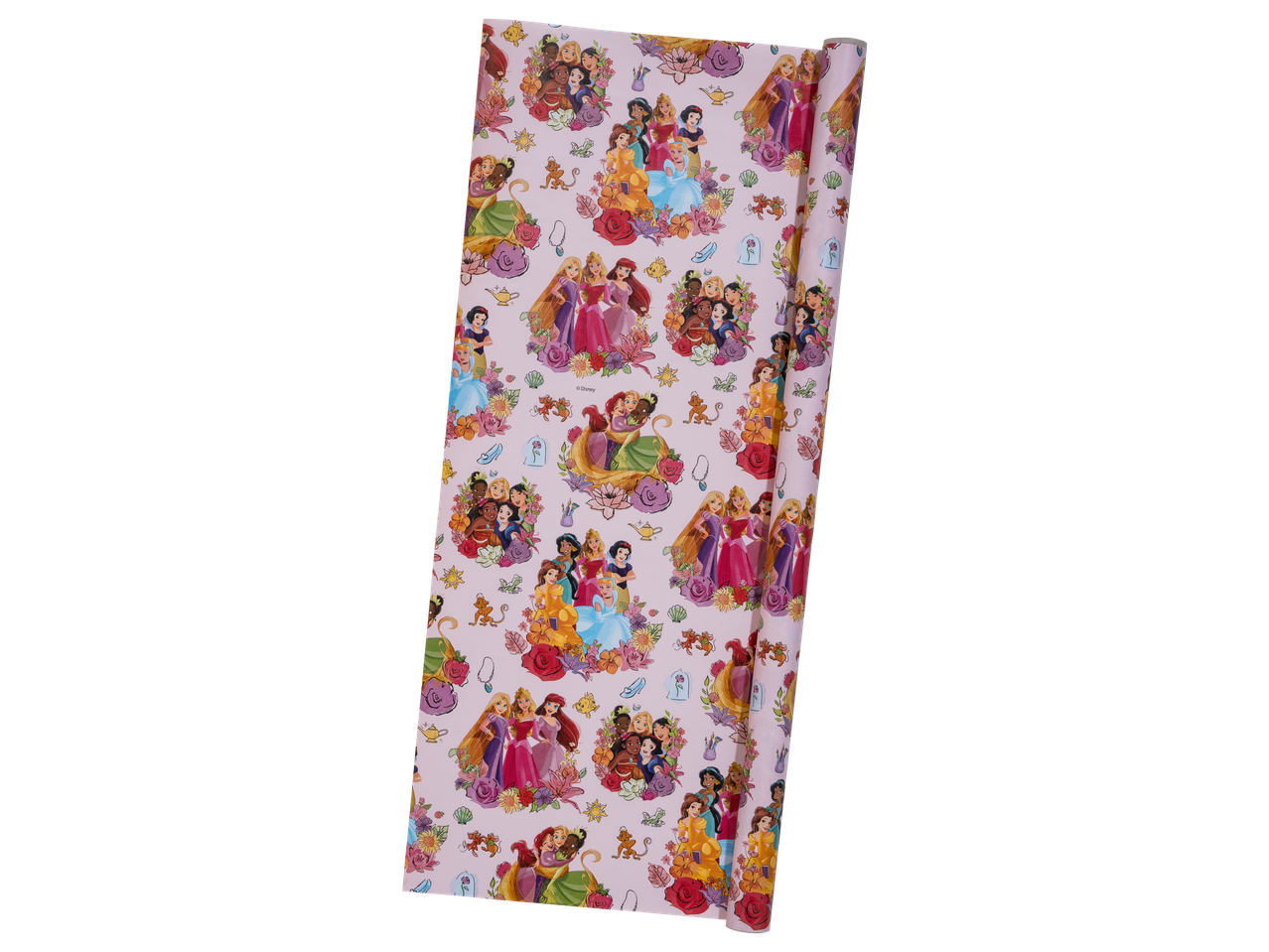 Papel de embrulho crelando® com padrão de Princesas Disney e flores