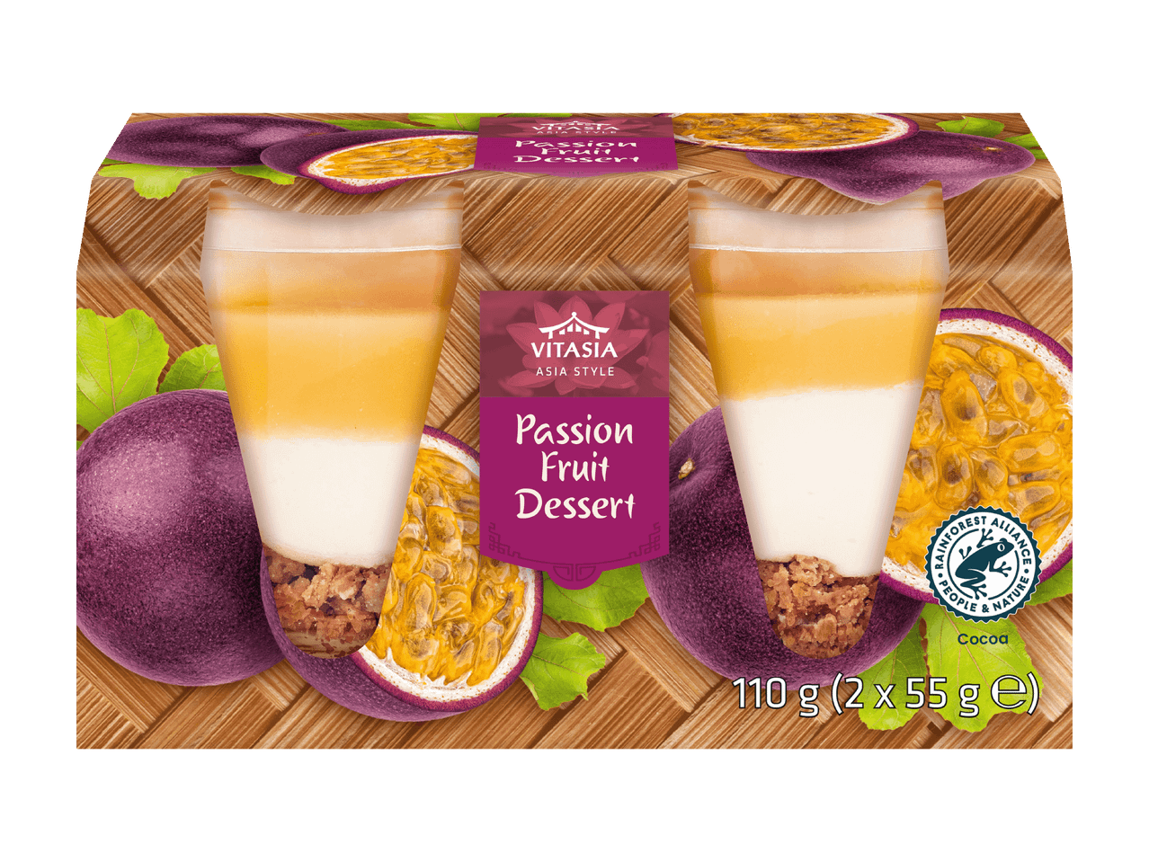 Passionsfrucht-Dessert im Asia-Stil, 2 x 55 g.