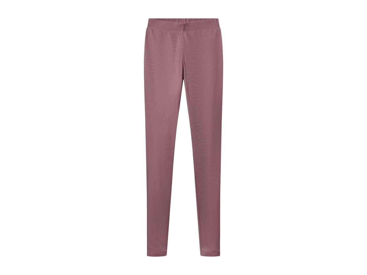 A pair of plain mauve leggings on a white background.