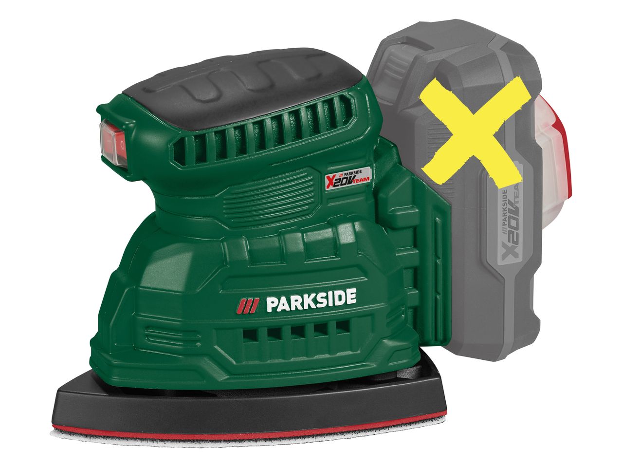 Levigatrice orbitale a batteria Parkside X 20 V Team, senza batteria.