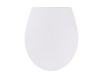 A white elongated toilet seat.
