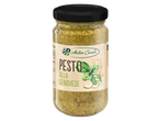Antico Casale Pesto Alla Genovese en pot de verre avec illustration de basilic et de noix de cajou