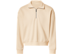 ESMARA smėlio spalvos džemperis su užtrauktuku prie apykaklės