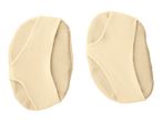 Two beige ballet foot pads with elastic straps