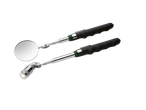 Two Parkside® magnetic assortment tools: a telescopic inspection mirror and a magnetic pickup tool with LED light.