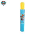Blue foam water blaster with Paw Patrol characters and a yellow handle