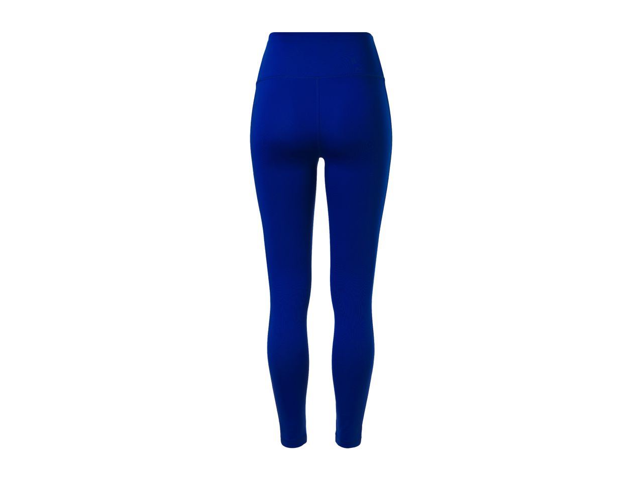 Royal blue women's leggings, back view