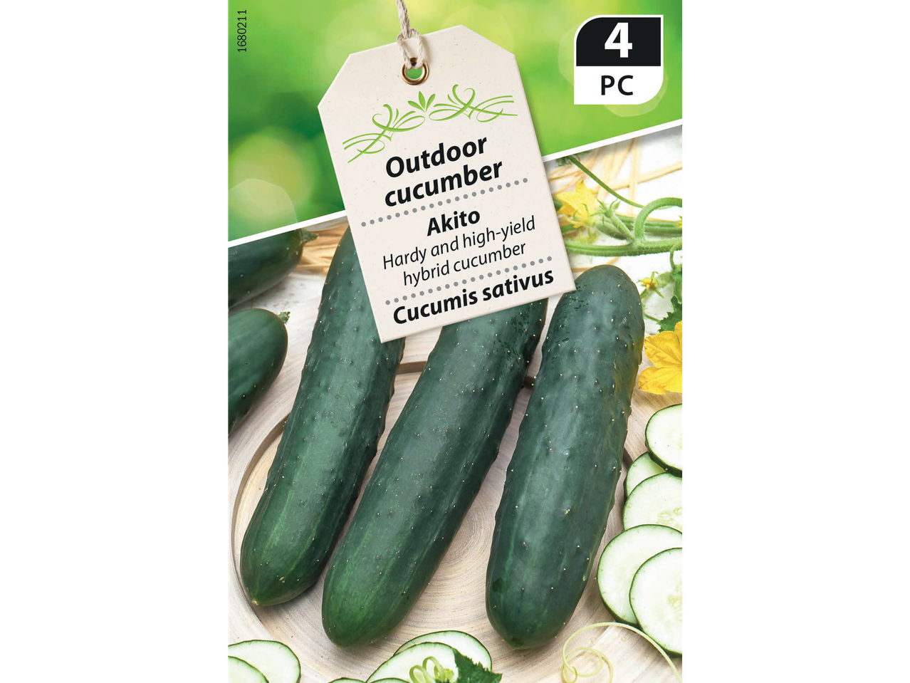 Premium Vegetable Seeds: Outdoor cucumber Akito, 4 pieces, Cucumis sativus