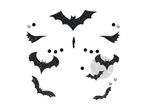 Glittery bat and moon Halloween face gems