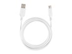 White USB-A to USB-C charging and data cable, coiled in a circle.