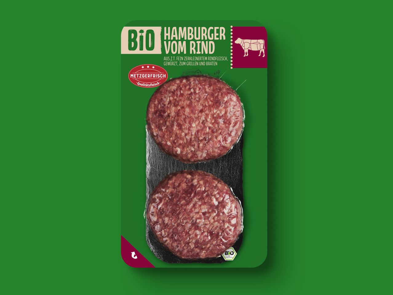 Gehe zu Vollbildansicht: Metzgerfrisch Bio Hamburger vom Rind - Bild 1