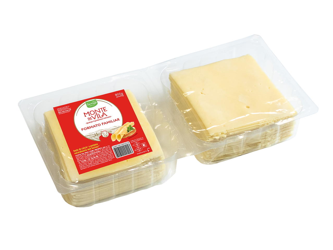 Queijo Flamengo fatiado Monte da Vila, formato familiar, 800g