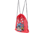 Red Minnie Mouse drawstring backpack.