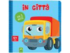 Libro per bambini 'In città' con camion colorato e 5 alette.