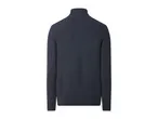 Men's knitted cardigan in navy blue, back view