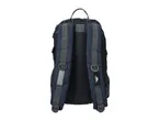 Back view of a navy blue Trespass backpack with gray straps.
