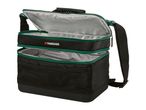 Open black and green Parkside cooler bag with two compartments and shoulder strap.