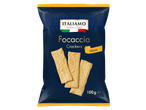 Italiamo Focaccia Crackers Classic, 100g, dans un emballage bleu foncé et doré.