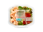 Chef Select garnalensalade met pasta, dressing en groenten.