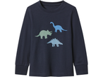 lupilu® Kids' Pyjamas: navy long-sleeved top with green and blue dinosaur prints