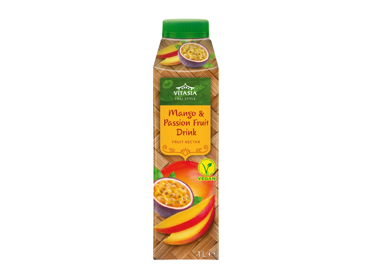 Mango & Passion Fruit Drink, fruit nectar, vegan, 1 liter.