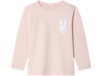 Lupilu® vaikiškas termo džemperis šviesiai rožinės spalvos su zuikio atspaudu