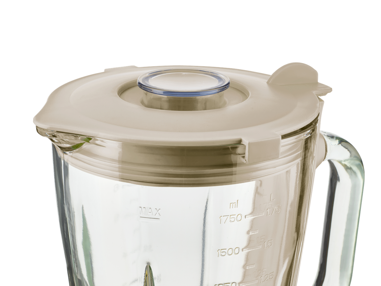 Cana de blender din sticlă cu capac și gradații