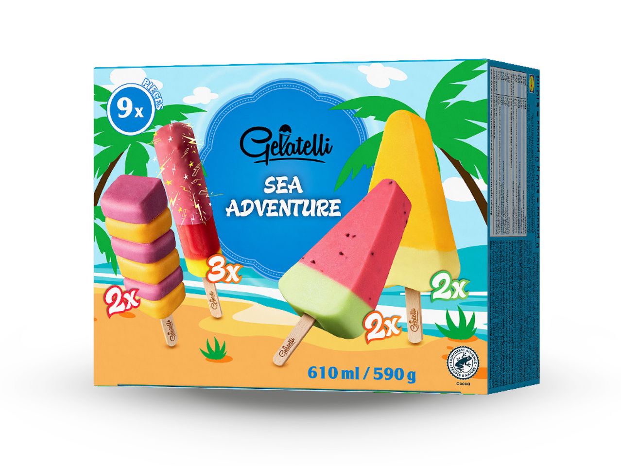 Glace Pia Adventure pakiranje sladoleda na štapiću s okusima lubenice, manga i drugima.