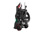 A Kärcher pressure washer with integrated hose storage and accessories.